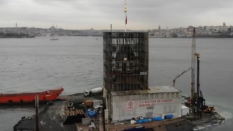 Kız Kulesi’nin son hali havadan görüntülendi