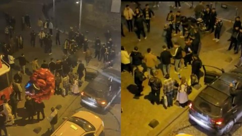 Pes dedirten anlar: İstanbul'da hastaneye giden yolu kesip halay çektiler
