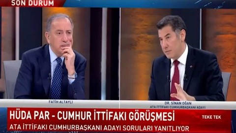 Fatih Altaylı'dan Sinan Oğan HÜDAPAR hatırlatması: Kulağımla duymuş olmasam inanmazdım
