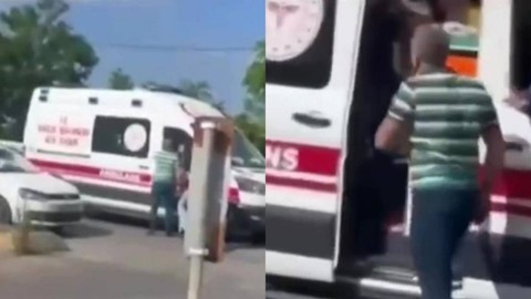 Siren çalan ambulansa yol vermedi, durdurup 'hesap' sordu