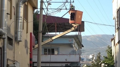 Kopan elektrik kabloları çevreye korku saçtı