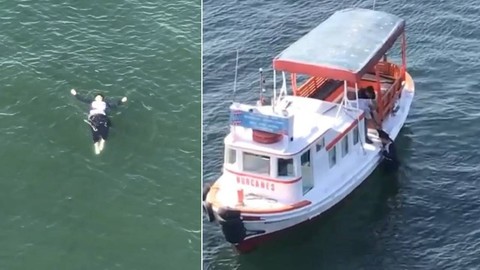 Haliç’te korku dolu anlar kamerada: Köprüde yürüyen kadın denize düştü