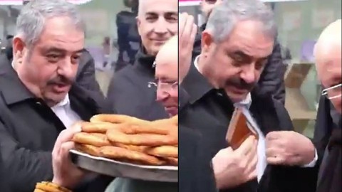 Tanesi 7.5 TL olan simidin, 30 tanesini 100 TL'ye almak istedi