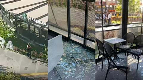 Starbucks'a Taşlı Saldırı!