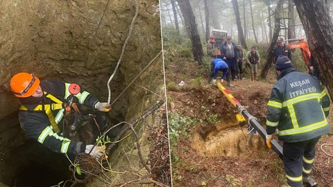 32 Metre Derinlikte Yardım Çığlığı, 4 Keçi Saatler Sonra Kurtarıldı
