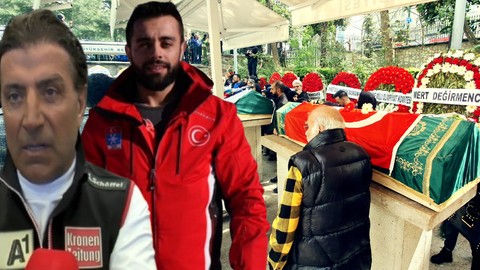 Uludağ'daki Yangında Hayatını Kaybeden Milli Kayakçı Berkin Usta ve Babası Yahya Usta'ya Gözyaşlarıyla Veda