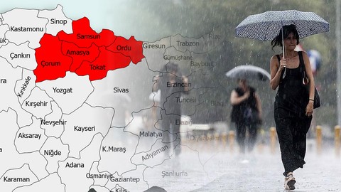 Meteoroloji'den uyarı geldi! Bir anda bastıracak: Samsun, Çorum, Ordu...