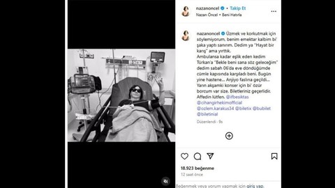Ünlü Şarkıcı Nazan Öncel Hastaneye Kaldırıldı: Anjiyo Yapılacak