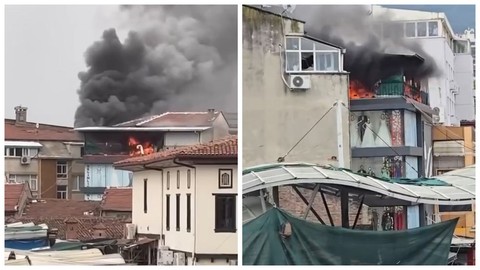 Bursa’da İş Merkezinde Yangın: Çatı Katı Alevlere Teslim Oldu