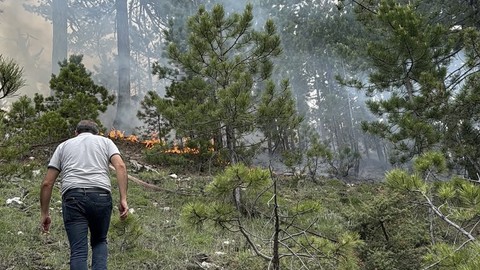 Denizli'de Korkutan Alevler! Yıldırımla Felaketi Yaşadılar