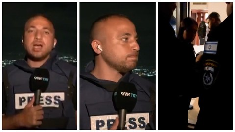 İsrail Polisinden Canlı Yayın Yapan TRT Ekibine Şiddet