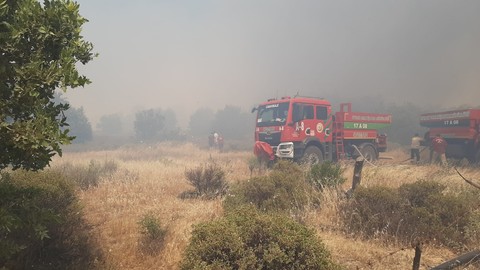 Çanakkale Ezine’de Tarım Arazisinde Yangın