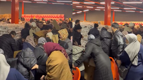 Kapılır Açılır Açılmaz Birbirlerine Girdiler! Bursa'da '100 Lira' İzdihamı