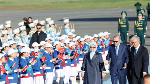Cumhurbaşkanı Erdoğan'a Kazakistan'da Resmi Tören
