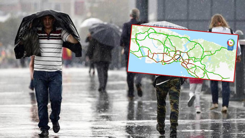Beklenen Yağmur İstanbul'u Şiddetli Vurdu: Kent Merkezinde Trafik Durma Noktasında