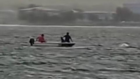 Küçükçekmece'de Alabora Olan Teke Battı! Gölde Korku Dolu Anlar