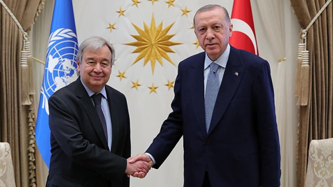 Cumhurbaşkanı Erdoğan, BM Genel Sekreteri Guterres'le Görüştü