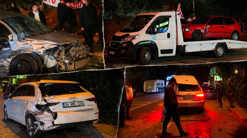 Sarıyer'de Kabus Gecesi! Kontrolden Çıkan Araç Park Halindeki Otomobilleri Biçti: Yaralılar Var