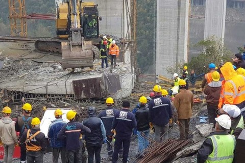 Gebze'deki viyadük faciasından görüntüler