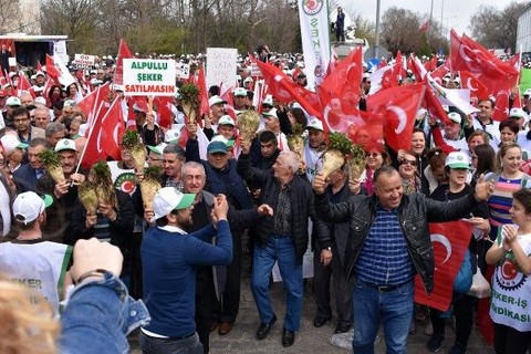 Alpullu Şeker Fabrikası önünde özelleştirme protestosu