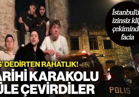 'Pes' Dedirten Rahatlık! İzinsiz Klip Çekiminde Tarihi Topçu Karakolunu Küle Çevirdiler