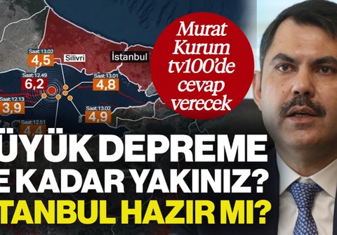 Büyük Depreme Ne Kadar Yakınız? İstanbul Hazır mı? Çevre, Şehircilik ve İklim Değişikliği Bakanı Murat Kurum tv100'de Yanıtlayacak