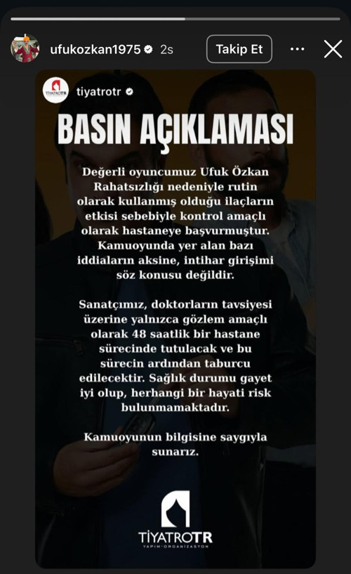 Peş Peşe Kafa Karıştıran Açıklamalar... Kardeşi Duyurdu, Ufuk Özkan Yoğun Bakımda - Resim : 2