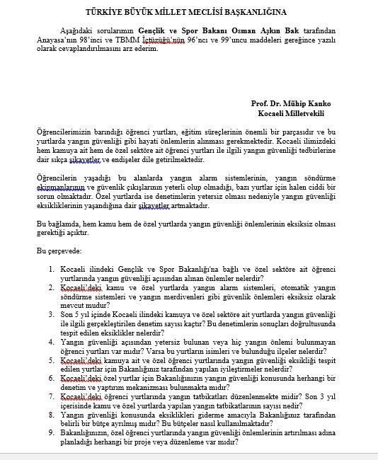 CHP'den Bakanlara: Okul ve Yurtlar Yangın Tehlikesine Karşı Güvenli mi? - Resim : 3