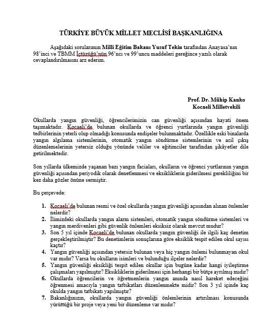 CHP'den Bakanlara: Okul ve Yurtlar Yangın Tehlikesine Karşı Güvenli mi? - Resim : 4