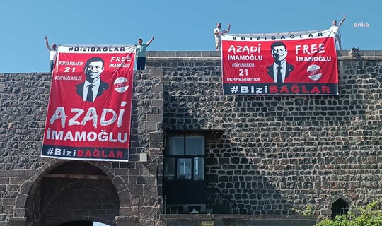 Diyarbakır'da 'Azadi İmamoğlu' Pankartına Engel! Gözaltılar Var