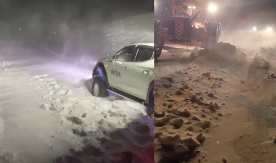 Erzurum'de Kar ve Tipi Nedeniyle Mahsur Kaldılar