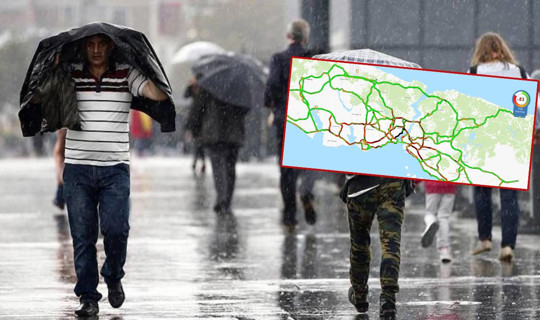 Beklenen Yağmur İstanbul'u Şiddetli Vurdu: Kent Merkezinde Trafik Durma Noktasında