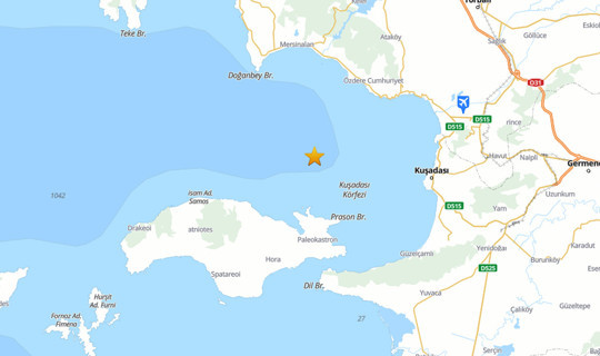 İzmir Menderes Açıklarında Deprem