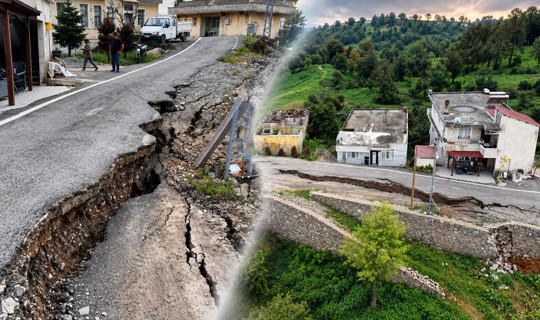 Rize'de Sel Dehşeti: İyidere'de Yol İkiye Bölündü, 60 Santimetre Çöktü