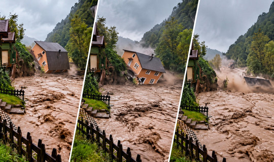 Sapanca'da 5 Dere Birden Taştı, 2 Katlı Lüks Villa Saniyeler İçinde Böyle Yıkıldı