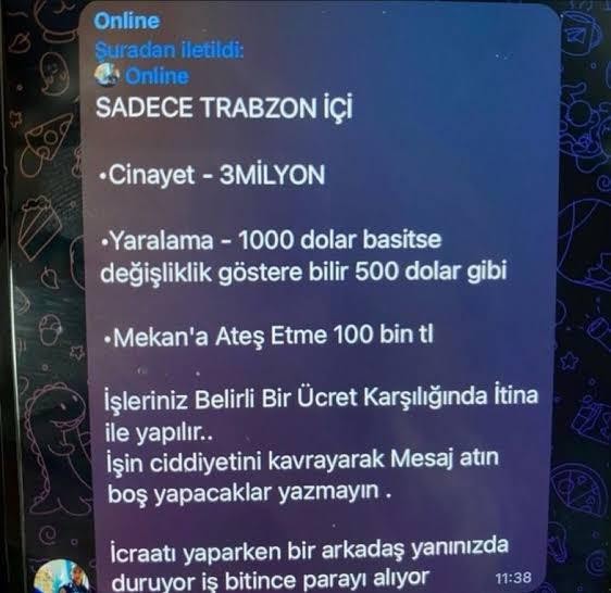 Telegram'da 'Suç Pazarı' Cinayet 4 Milyon, Yaralama 120 Bin TL... Yazışmalar Ortaya Çıktı - Resim : 2