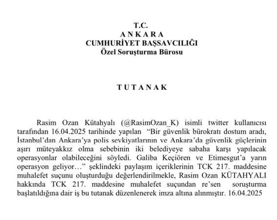 CHP'ye Kayyım Atanacağını İddia Etmişti...  Rasim Ozan Kütahyalı Hakkında Soruşturma Başlatıldı - Resim : 1