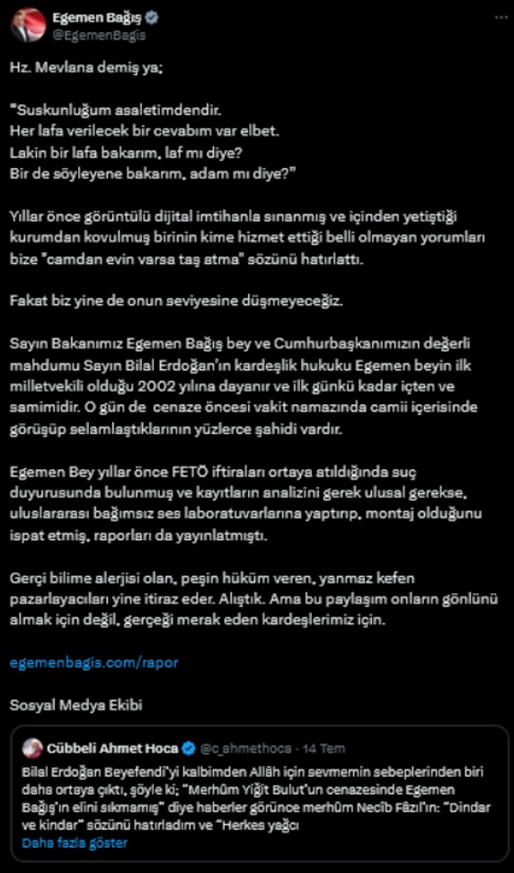 Bilal Erdoğan İddiaları Eski Defterleri Açtı... Cübbeli Ahmet ile Egemen Bağış Birbirine Girdi! - Resim : 2