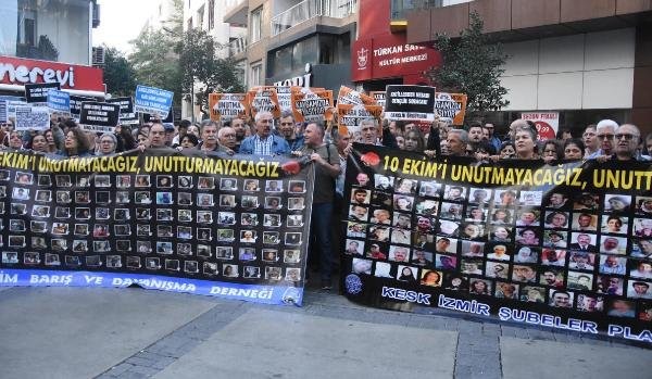Ankara Tren Garı saldırısında ölen 103 kişi İzmir'de anıldı - Resim: 1