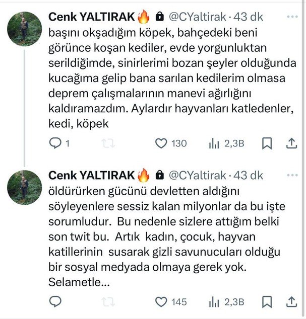 Prof. Dr. Cenk Yaltırak'tan AYM'nin 'Katliam Yasası' Kararına Tepki! Takipçilerine Son Kez Seslendi: 'Katliama Sessiz Kalanlar da Bu İşte Sorumludur' - Resim : 2