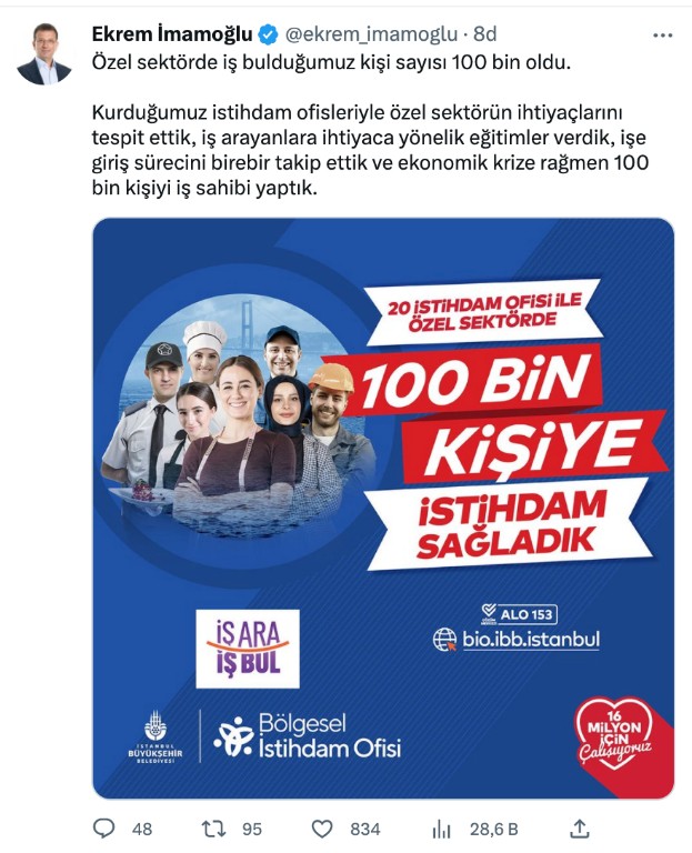 İmamoğlu: Ekonomik krize rağmen 100 bin kişiyi iş sahibi yaptık - Resim : 1