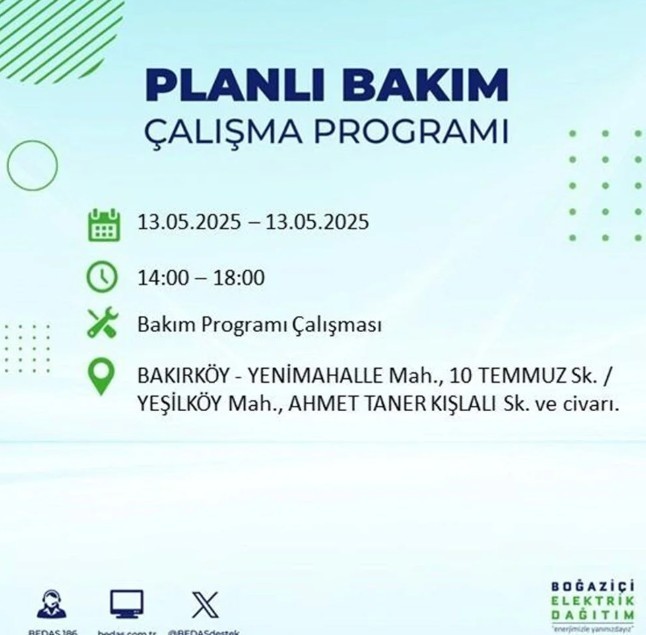 İstanbul’un 24 İlçesinde Saatlerce Elektrik Kesintisi Uygulanacak! Net Tarih Verildi, Hazırlığınızı Yapın - Resim : 9