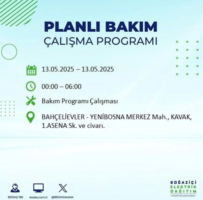 İstanbul’un 24 İlçesinde Saatlerce Elektrik Kesintisi Uygulanacak! Net Tarih Verildi, Hazırlığınızı Yapın - Resim : 8