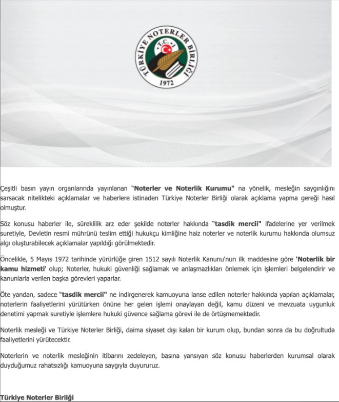 Akşener'in 'Noter değiliz' ifadelerine Noterler Birliği'nden tepki - Resim : 1
