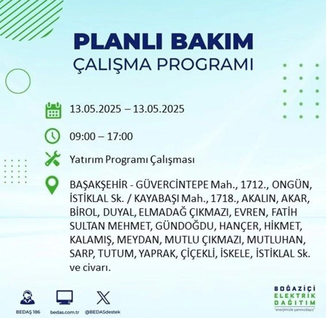 İstanbul’un 24 İlçesinde Saatlerce Elektrik Kesintisi Uygulanacak! Net Tarih Verildi, Hazırlığınızı Yapın - Resim : 10