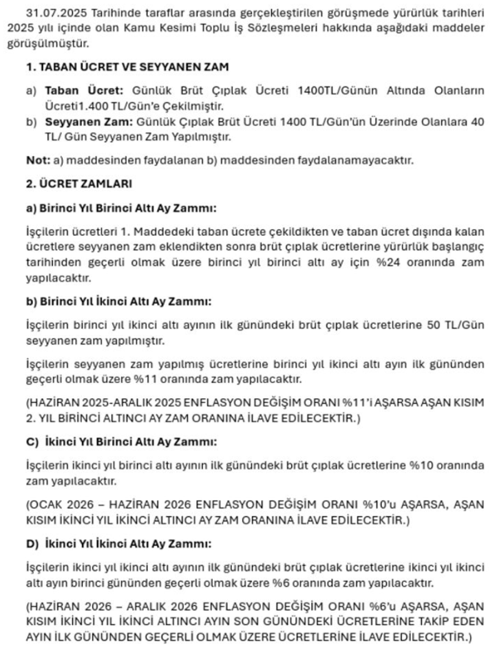 Kamu İşçileri İçin Son Zam Teklifi! - Resim : 1