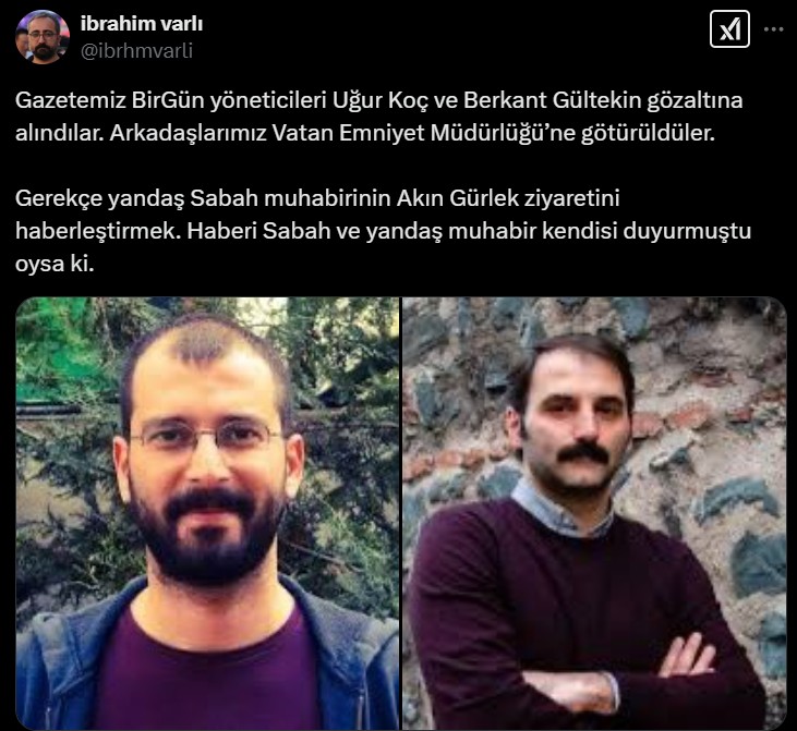 Gazeteci Uğur Koç, Berkant Gültekin ve Yaşar Gökdemir Gözaltına Alındı - Resim : 1