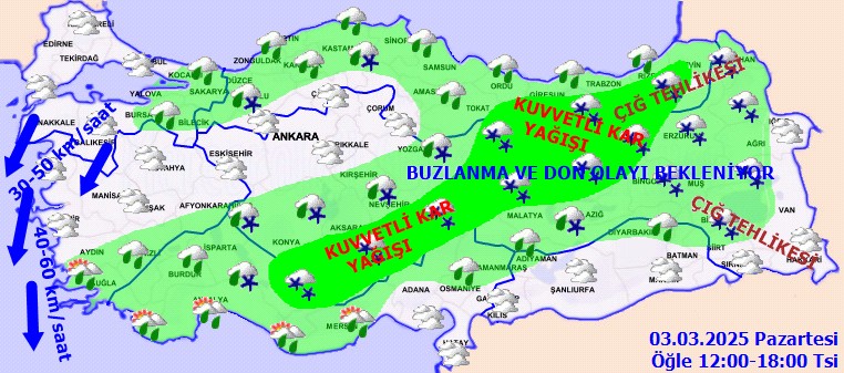 Meteoroloji'den Kar ve Sağanak Uyarısı! Çok Kuvvetli Vuracak - Resim : 2