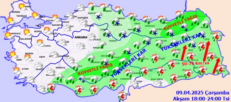 Meteoroloji'den Sağanak ve Kar Uyarısı - Resim : 3
