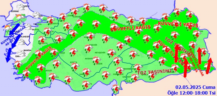 Meteoroloji'den Sağanak, Fırtına ve Çöl Tozu Uyarısı! Saat Verildi, Hepsi Birden Geliyor - Resim : 2